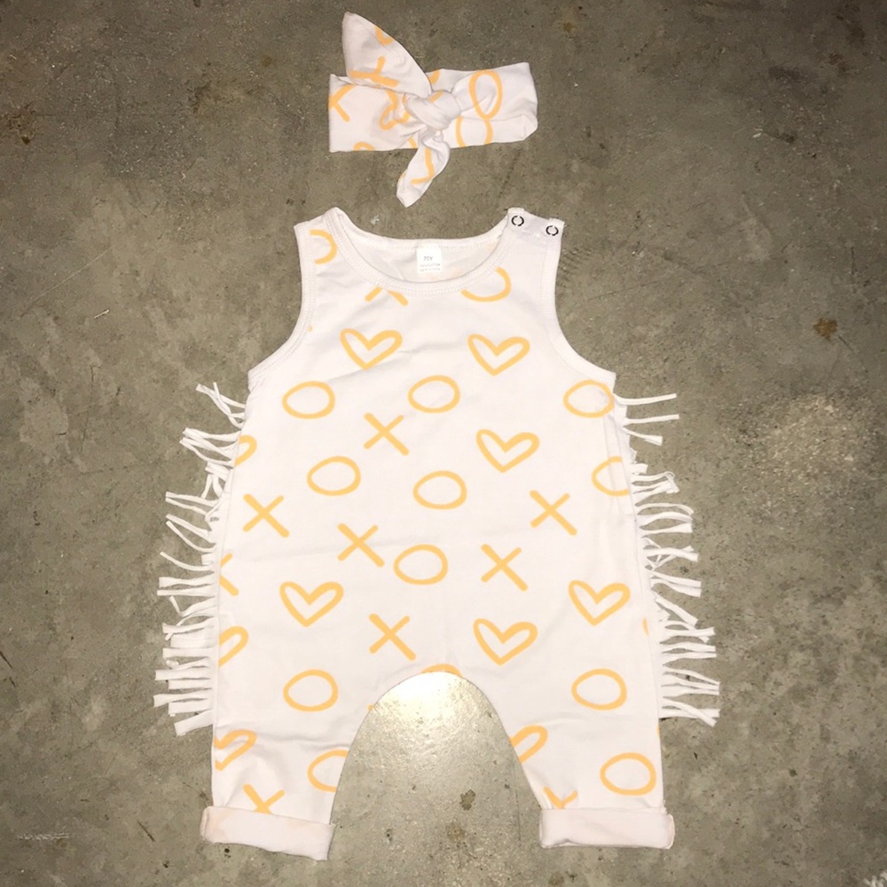 NEW Cute fringe Baby jumpsuit and headband set!